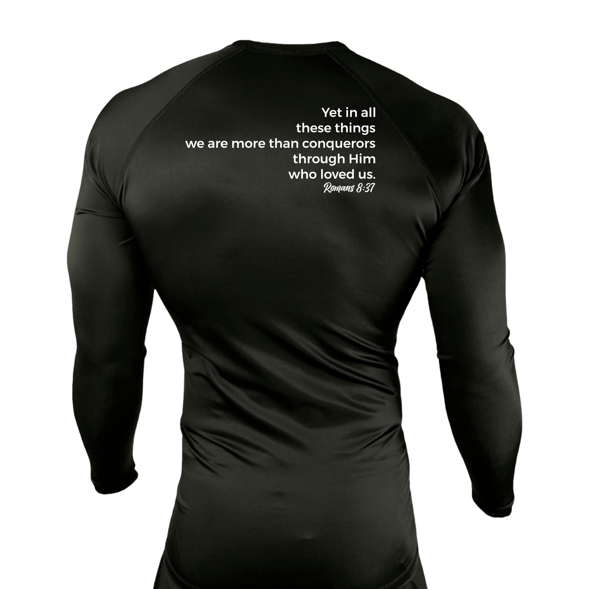 Conquest Self Defense All Black Custom Rash Guards Long Sleeves #8125 E