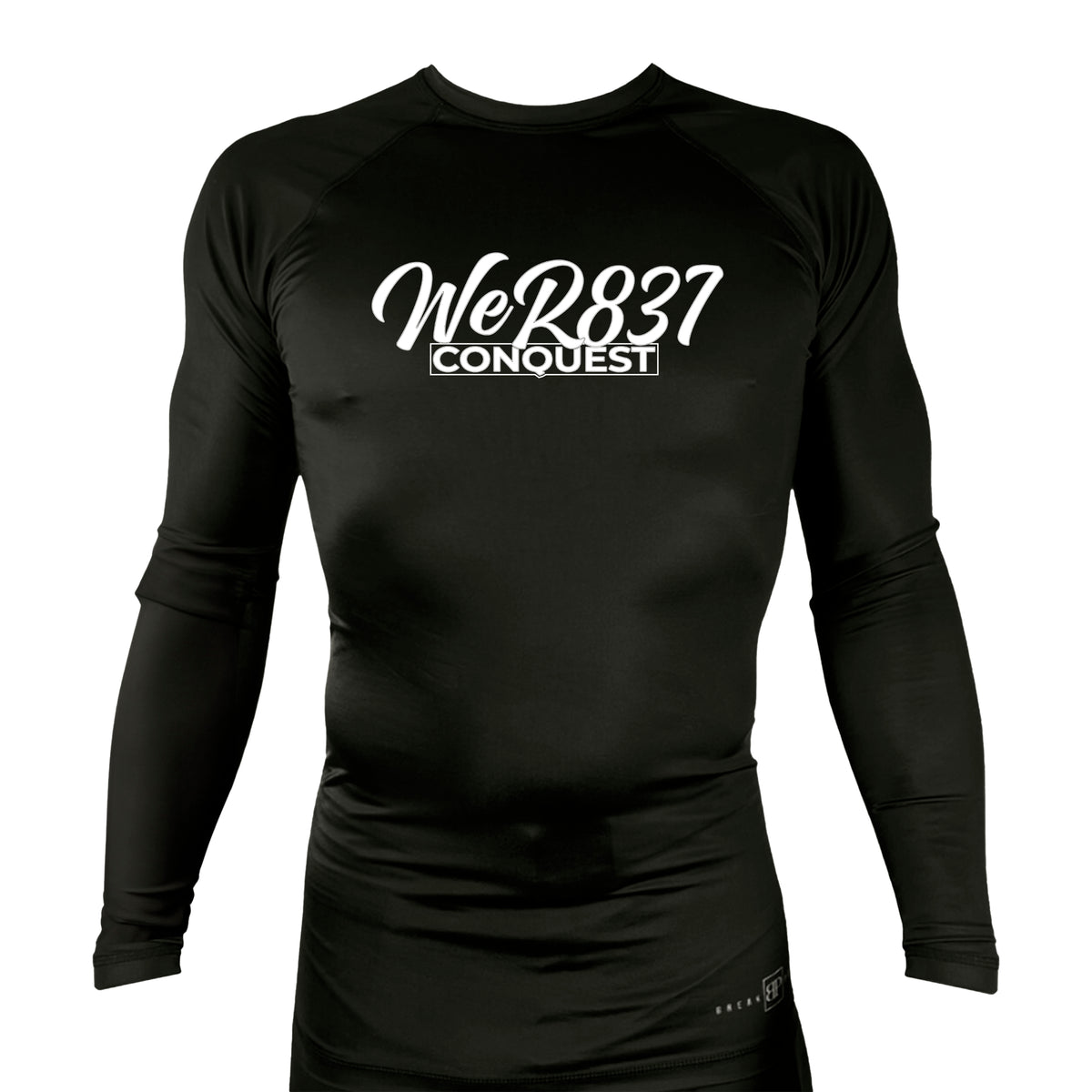 Conquest Self Defense All Black Custom Rash Guards Long Sleeves #8125 E