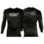 Conquest Self Defense All Black Custom Rash Guards Long Sleeves #8125 E
