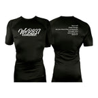 Conquest Self Defense All Black Custom Rash Guards Short Sleeves #8125 E