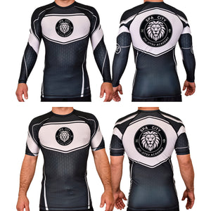 Spa City Jiu-Jitsu Academy Rash Guards Black/White #8126 A