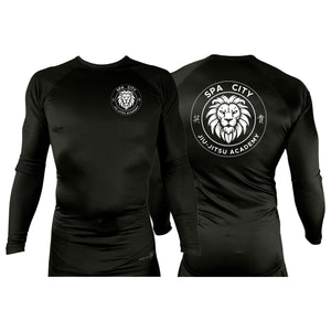 Spa City Jiu-Jitsu All Black Custom Rash Guards Long Sleeves #8126 A