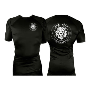 Spa City Jiu-Jitsu All Black Custom Rash Guards Short Sleeves #8126 A