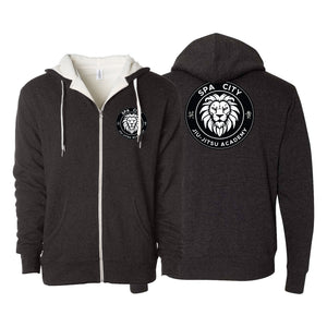 Spa City Jiu-Jitsu Academy Sherpa Lined Zip-Up Hoodie #8126 A