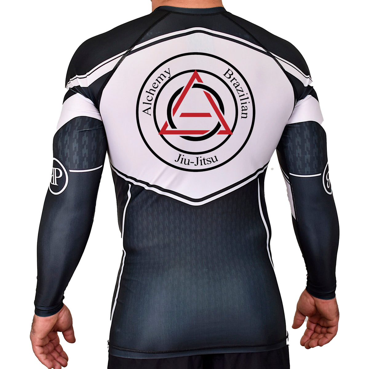 Alchemy Brazilian Jiu Jitsu Academy Rash Guards Black/White #8127 A