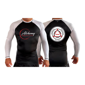 Alchemy Brazilian Jiu Jitsu All Black Ranked Long Sleeve Rash Guards #8127 A