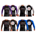 Alchemy Brazilian Jiu Jitsu All Black Ranked Long Sleeve Rash Guards #8127 A