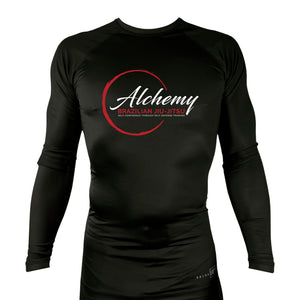 Alchemy Brazilian Jiu Jitsu All Black Custom Rash Guards Long Sleeves #8127 A