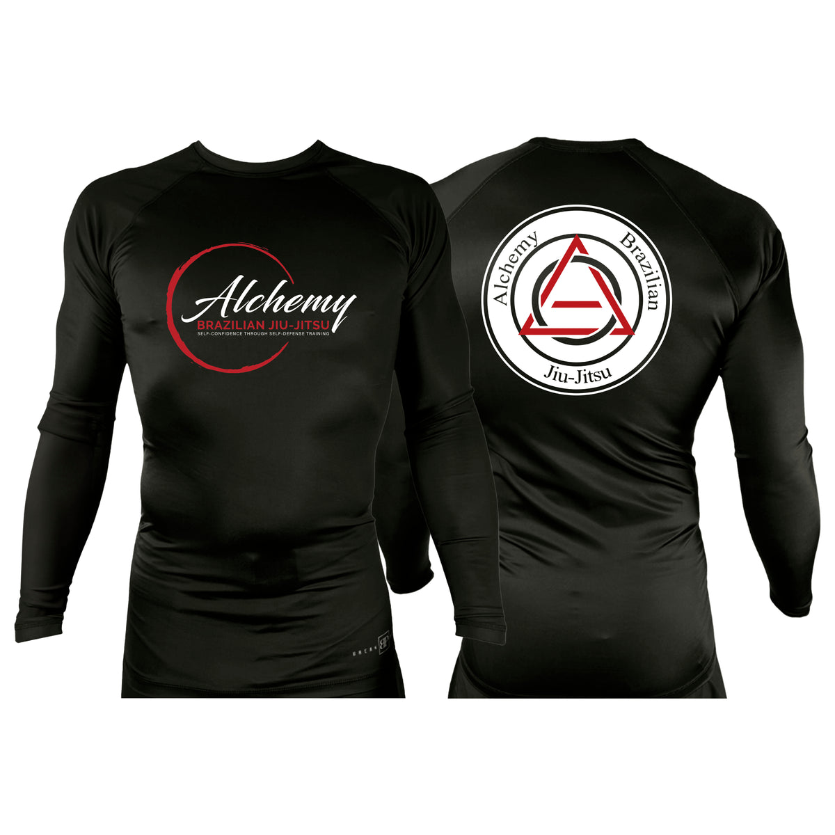 Alchemy Brazilian Jiu Jitsu All Black Custom Rash Guards Long Sleeves #8127 A