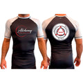 Alchemy Brazilian Jiu Jitsu All Black Ranked Short Sleeve Rash Guards #8127 A