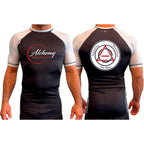 Alchemy Brazilian Jiu Jitsu All Black Ranked Short Sleeve Rash Guards #8127 A