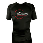 Alchemy Brazilian Jiu Jitsu All Black Custom Rash Guards Short Sleeves #8127 A