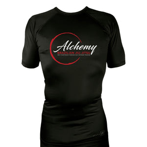 Alchemy Brazilian Jiu Jitsu All Black Custom Rash Guards Short Sleeves #8127 A