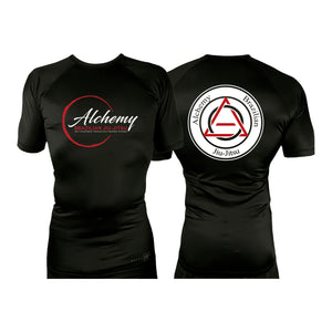 Alchemy Brazilian Jiu Jitsu All Black Custom Rash Guards Short Sleeves #8127 A
