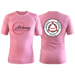 Alchemy Brazilian Jiu Jitsu Pink Custom Rash Guards Short Sleeve #8127 A