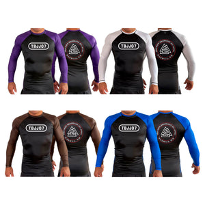Triumph Brazilian Jiu-Jitsu All Black Ranked Long Sleeve Rash Guards #8128 A