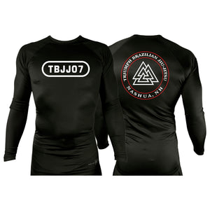 Triumph Brazilian Jiu-Jitsu All Black Custom Rash Guards Long Sleeves #8128 A