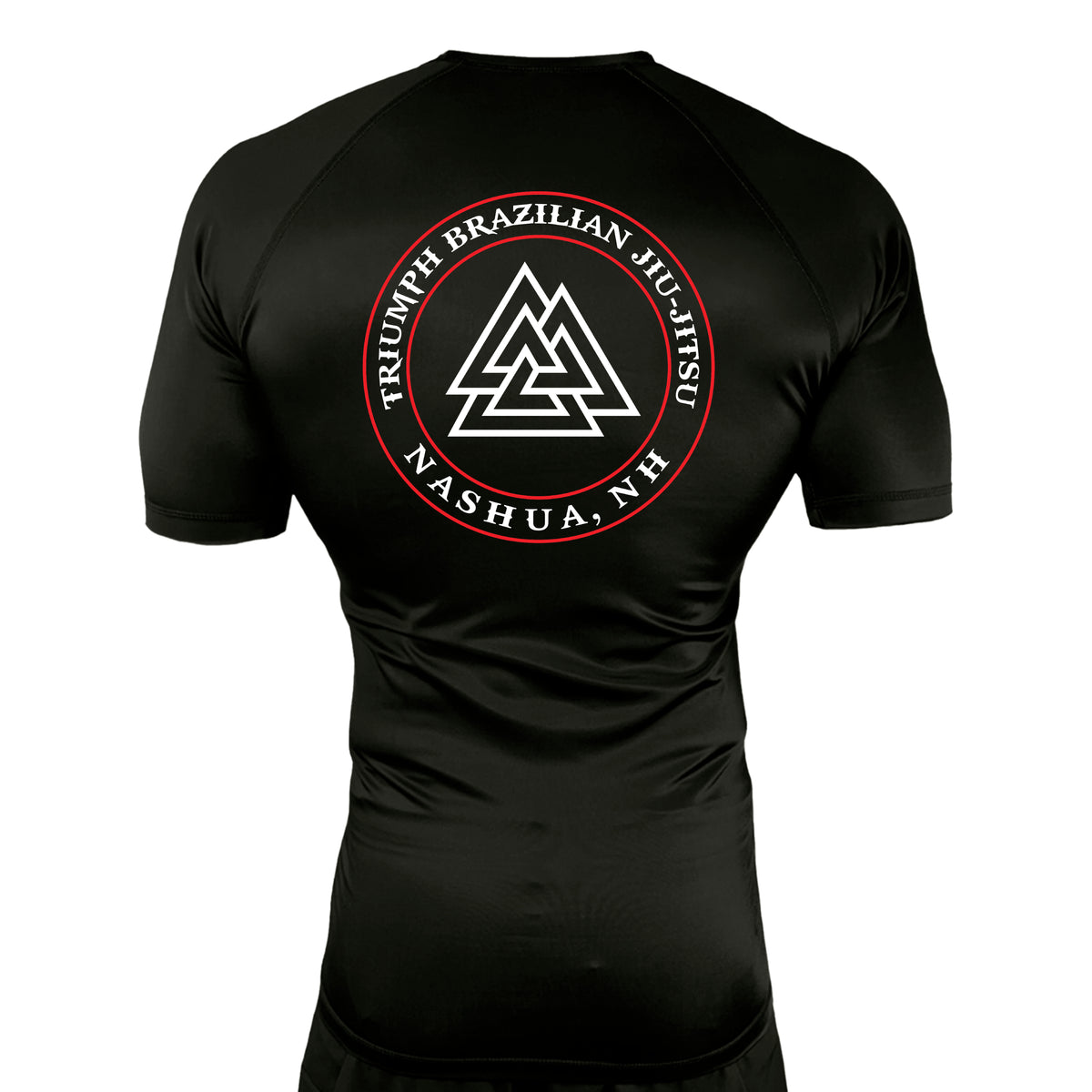 Triumph Brazilian Jiu-Jitsu All Black Custom Rash Guards Short Sleeves #8128 A