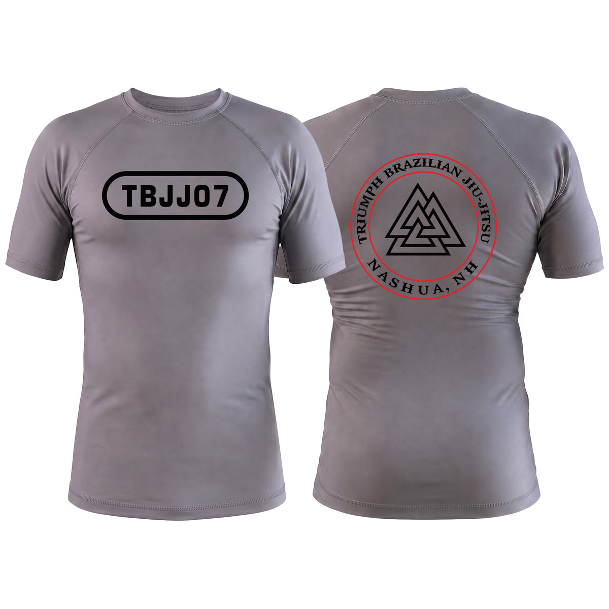 Triumph Brazilian Jiu-Jitsu Gray Custom Rash Guards Short Sleeve #8128 A