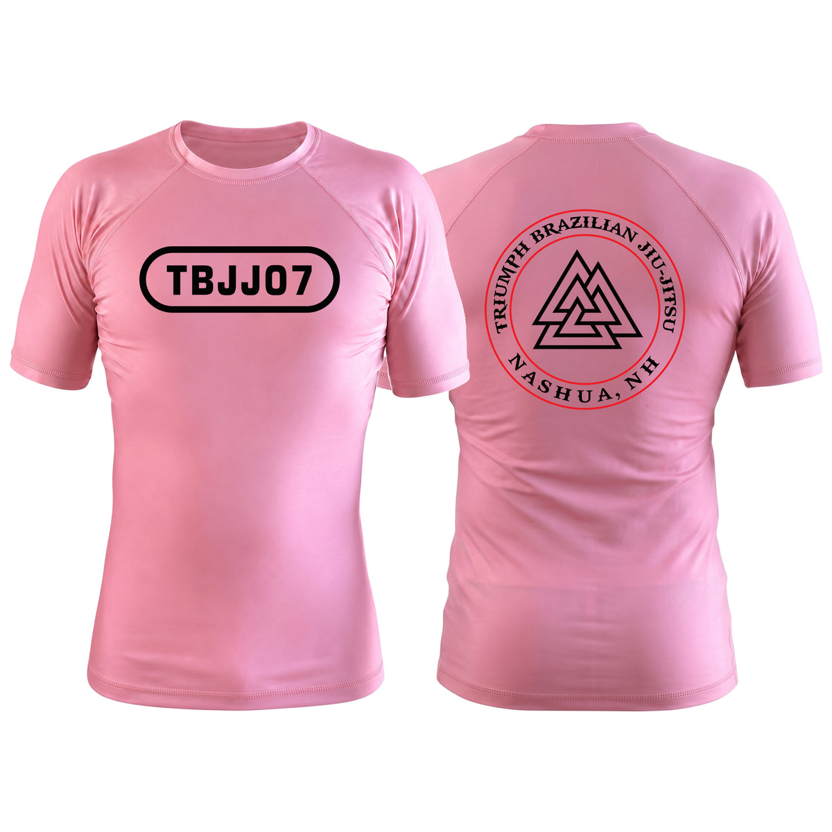 Triumph Brazilian Jiu-Jitsu Pink Custom Rash Guards Short Sleeve #8128 A