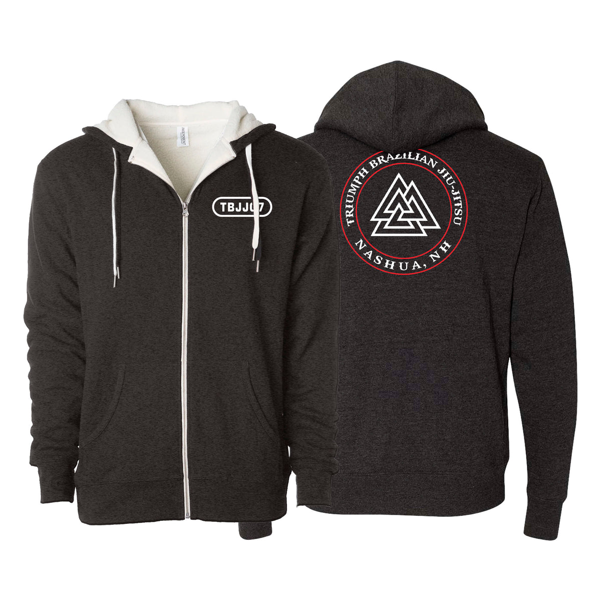 Triumph Brazilian Jiu-Jitsu Academy Sherpa Lined Zip-Up Hoodie #8128 B