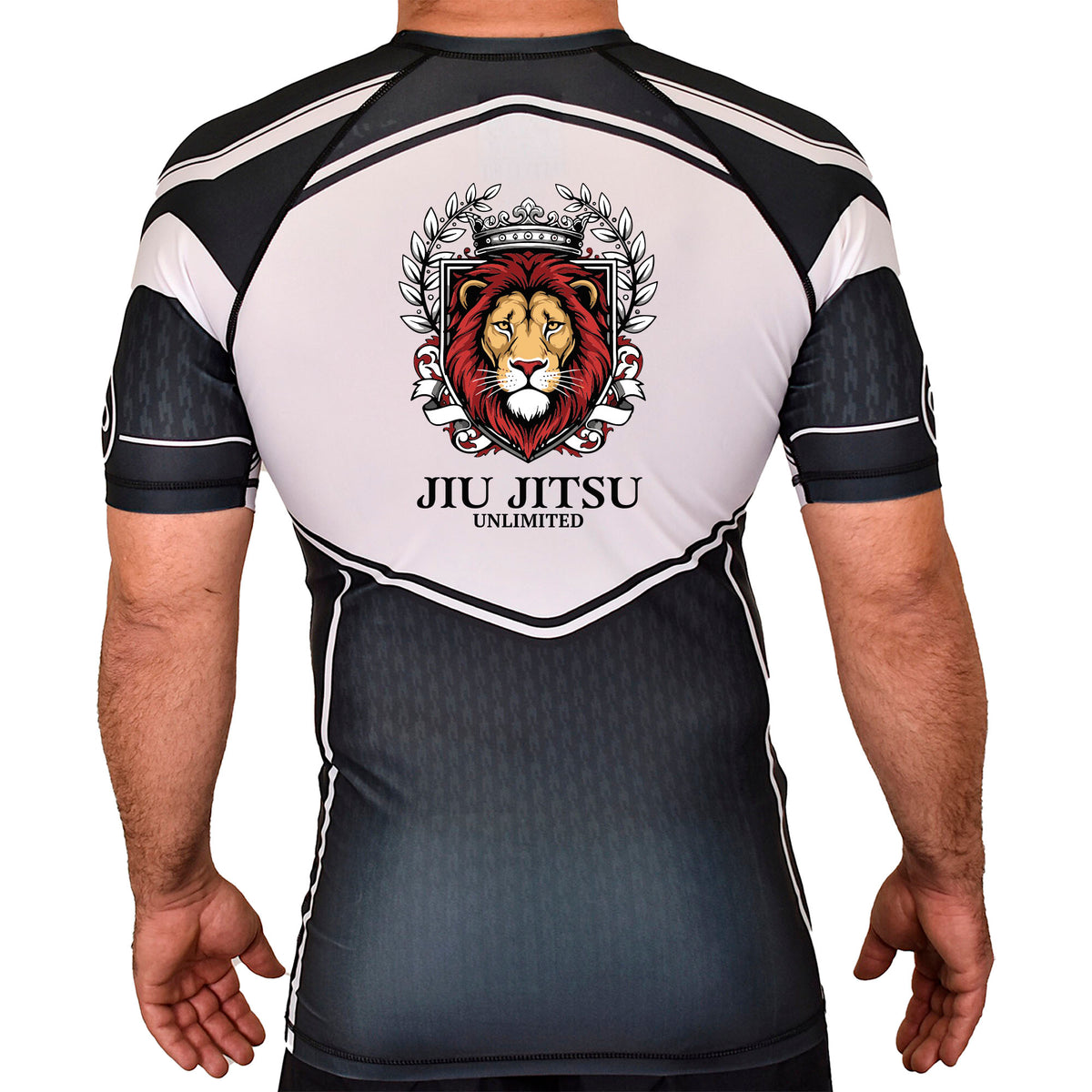 Jiu Jitsu Unlimited Academy Rash Guards Black/White #8129 F
