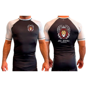 Jiu Jitsu Unlimited All Black Ranked Short Sleeve Rash Guards #8129 F