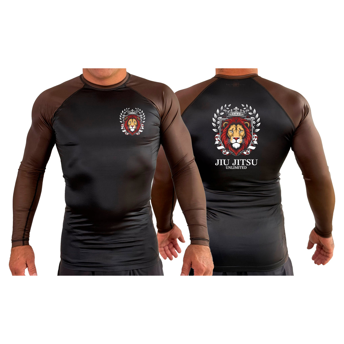 Jiu Jitsu Unlimited All Black Ranked Long Sleeve Rash Guards #8129 F
