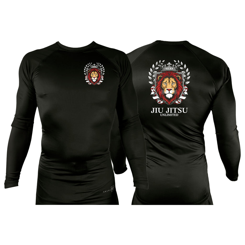 Jiu Jitsu Unlimited All Black Custom Rash Guards Long Sleeves #8129 F
