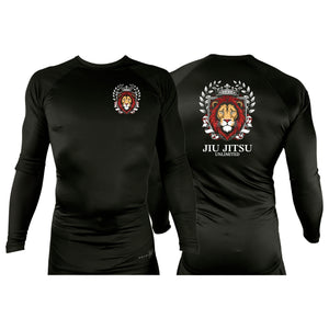 Jiu Jitsu Unlimited All Black Custom Rash Guards Long Sleeves #8129 F