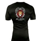Jiu Jitsu Unlimited All Black Custom Rash Guards Short Sleeves #8129 F