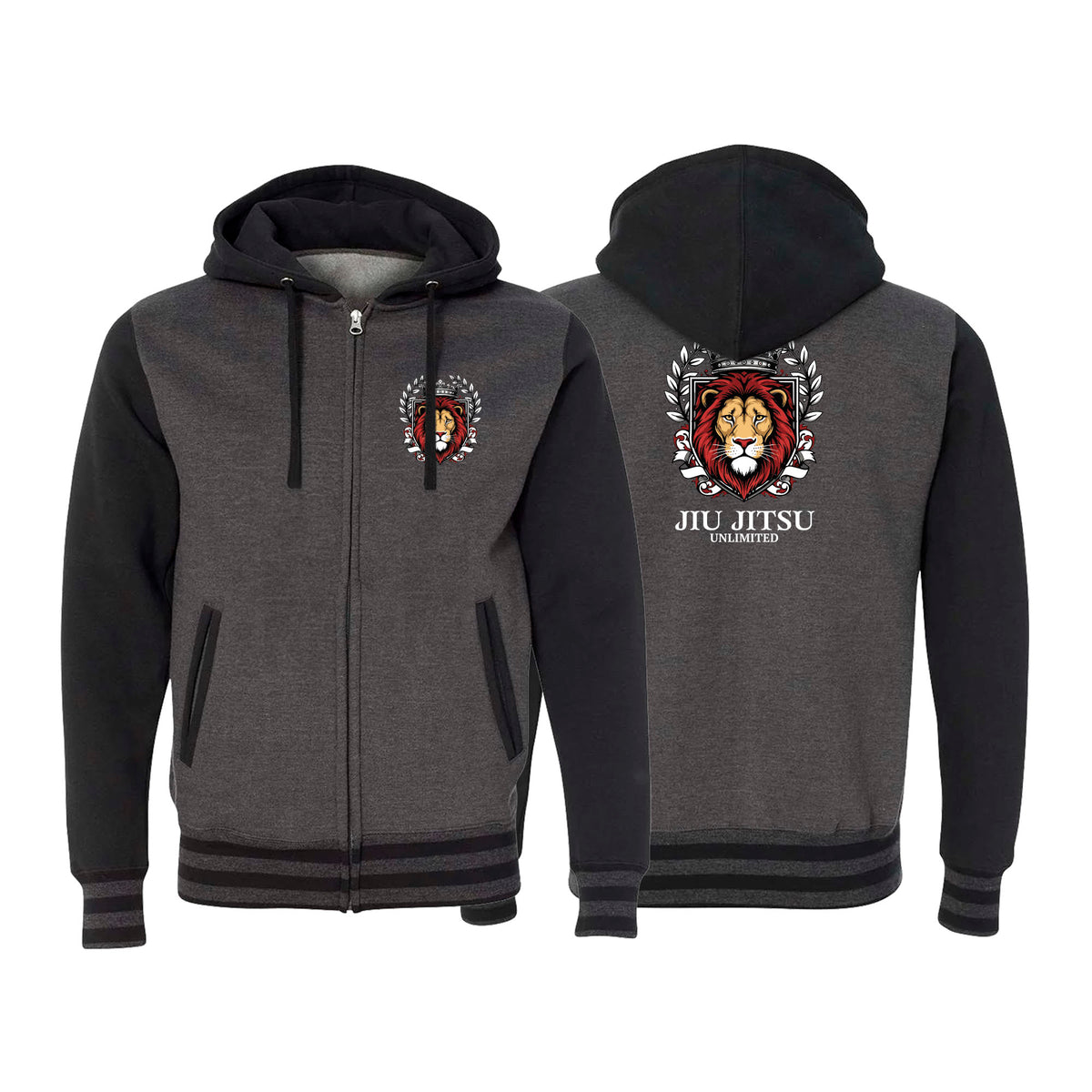 Jiu Jitsu Unlimited Academy Varsity Zip-Up Hoodies #8129 F