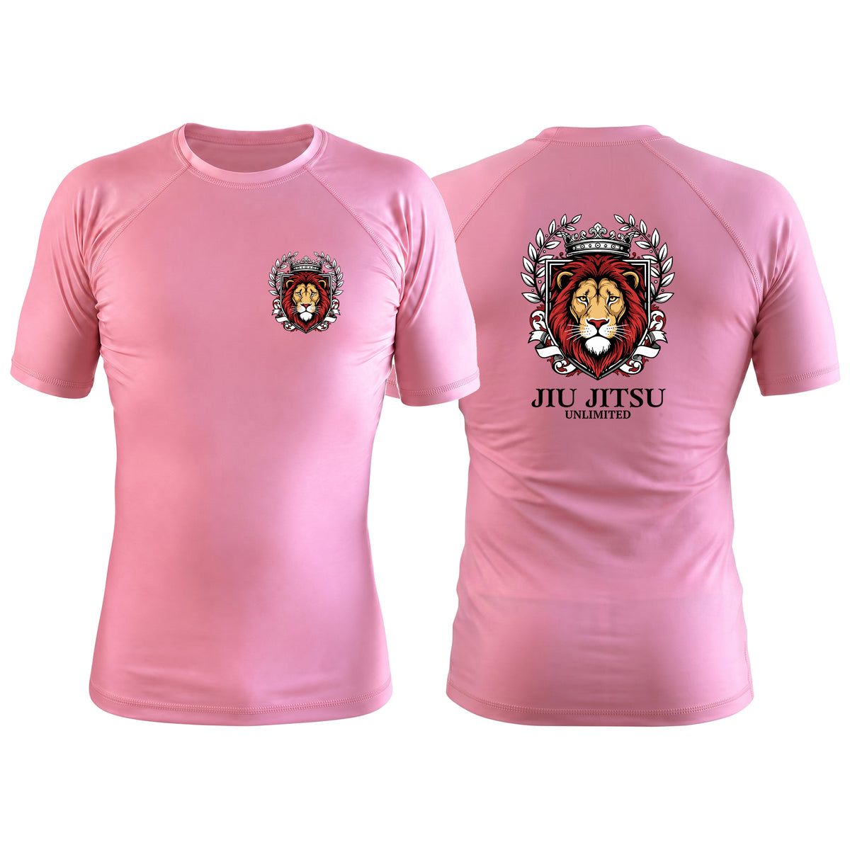 Jiu Jitsu Unlimited Pink Custom Rash Guards Short Sleeve #8129 F