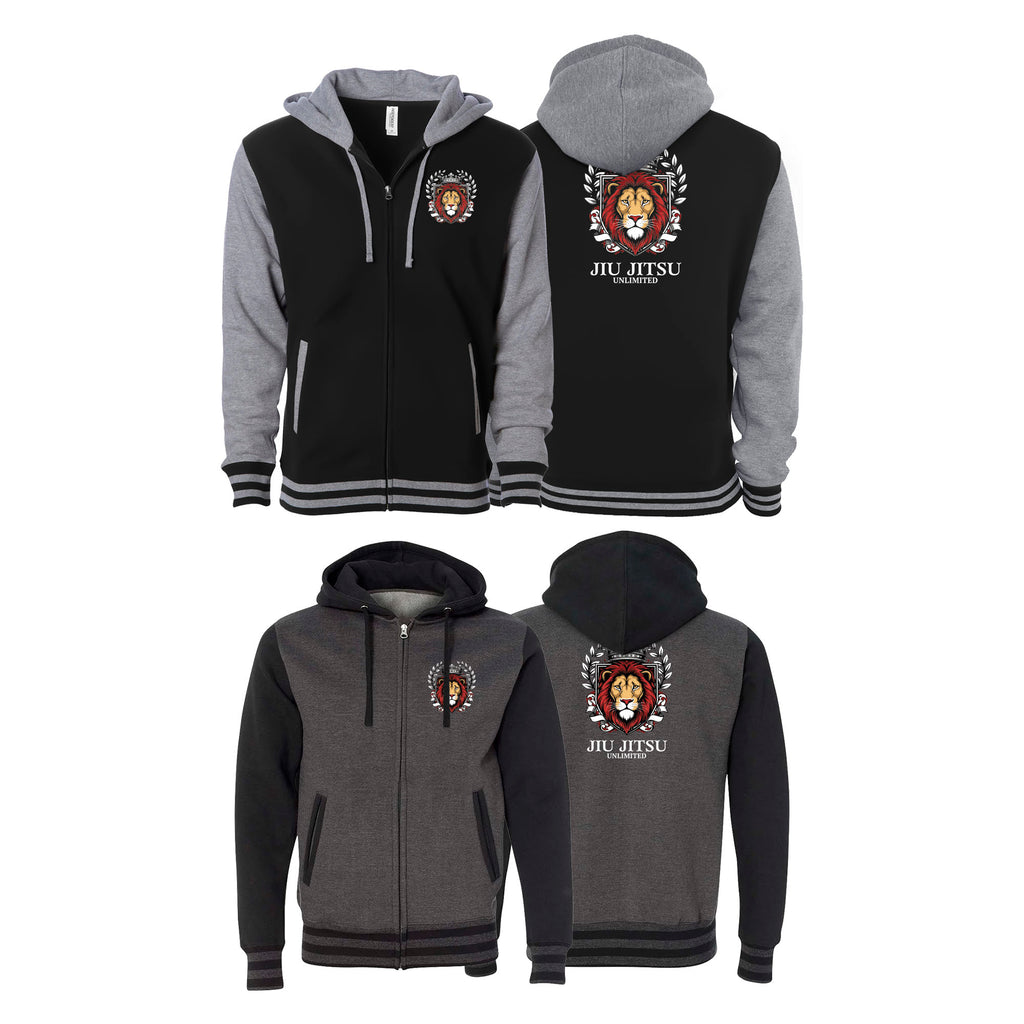 Jiu Jitsu Unlimited Academy Varsity Zip-Up Hoodies #8129 F