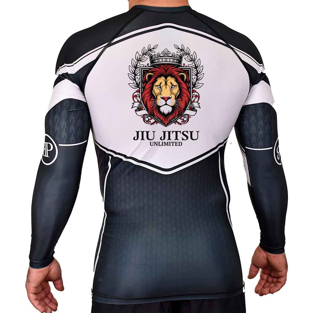 Jiu Jitsu Unlimited Academy Rash Guards Black/White #8129 H