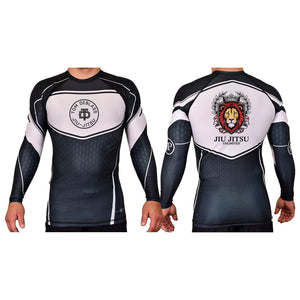 Jiu Jitsu Unlimited Academy Rash Guards Black/White #8129 H