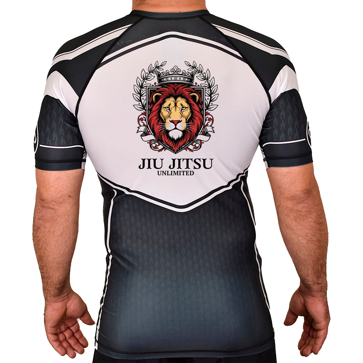 Jiu Jitsu Unlimited Academy Rash Guards Black/White #8129 H