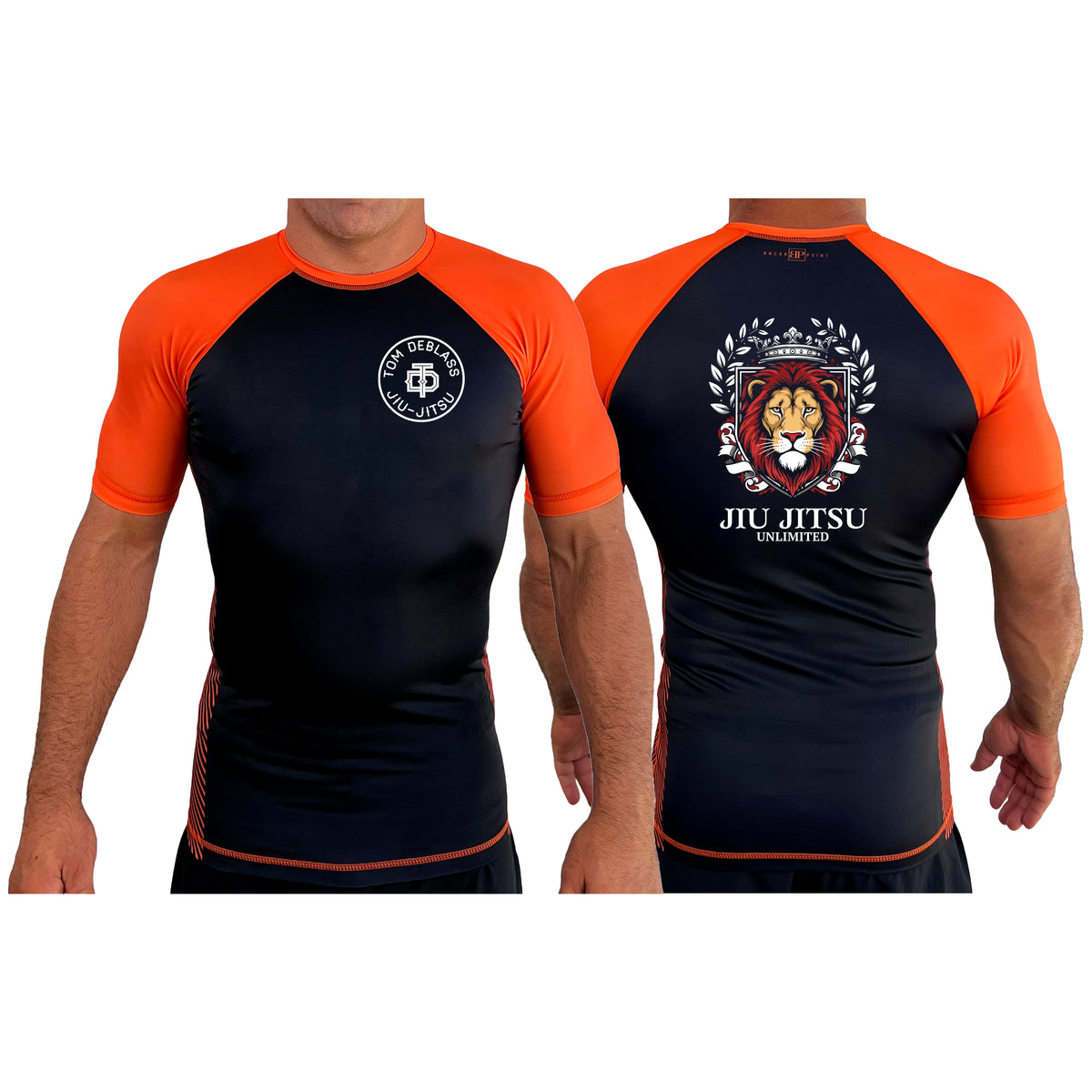 Jiu Jitsu Unlimited All Black Ranked Short Sleeve Rash Guards #8129 H