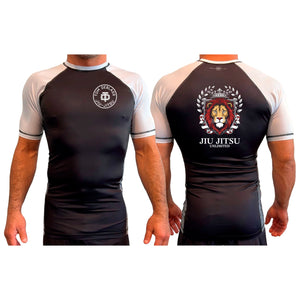 Jiu Jitsu Unlimited All Black Ranked Short Sleeve Rash Guards #8129 H