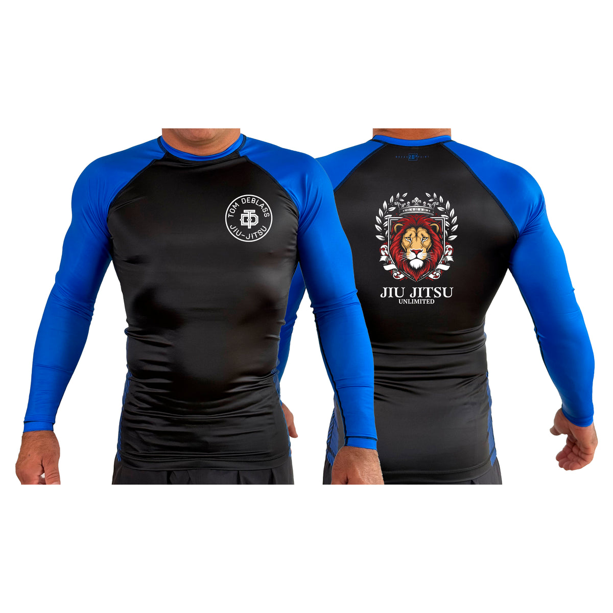 Jiu Jitsu Unlimited All Black Ranked Long Sleeve Rash Guards #8129 H