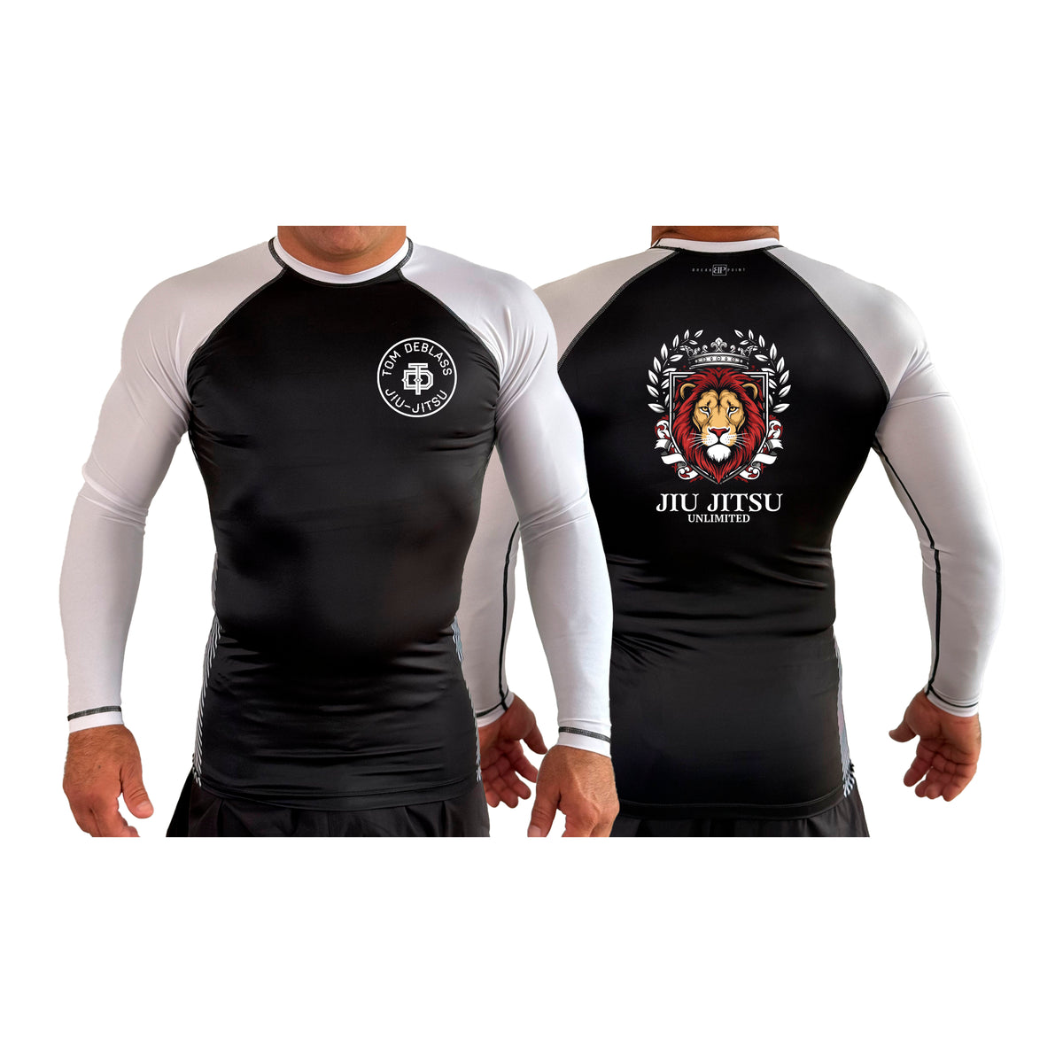 Jiu Jitsu Unlimited All Black Ranked Long Sleeve Rash Guards #8129 H