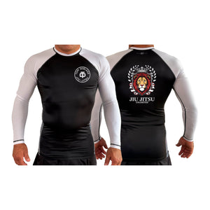 Jiu Jitsu Unlimited All Black Ranked Long Sleeve Rash Guards #8129 H