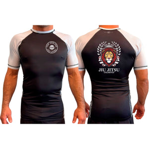 Jiu Jitsu Unlimited All Black Ranked Short Sleeve Rash Guards #8129 H