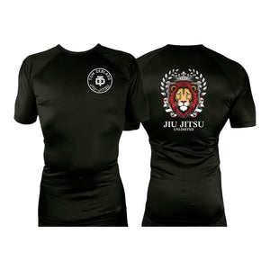 Jiu Jitsu Unlimited All Black Custom Rash Guards Short Sleeves #8129 H