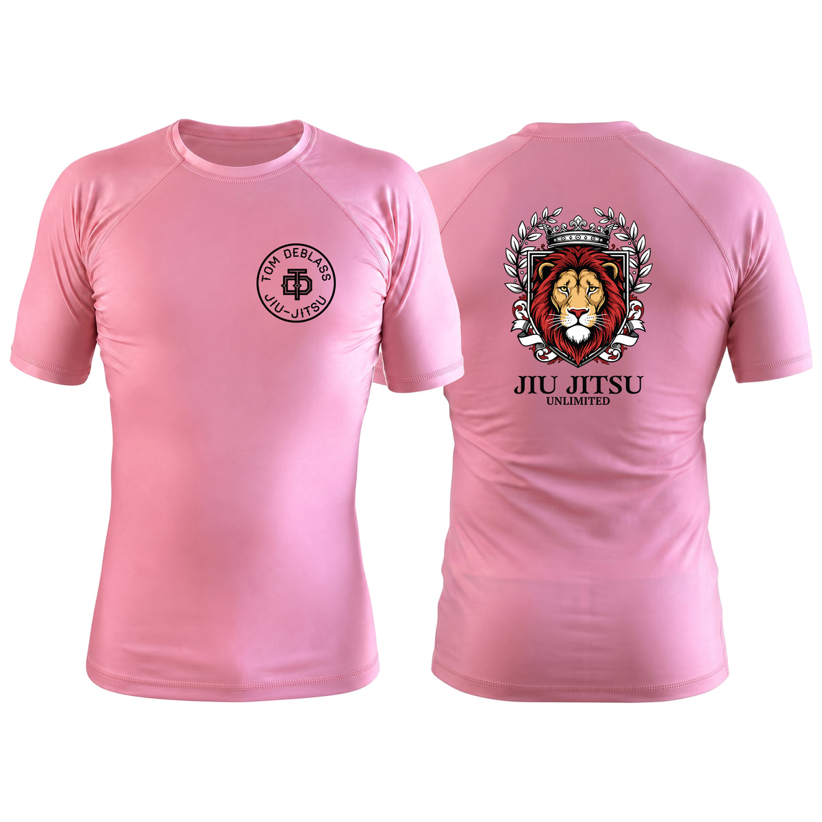 Jiu Jitsu Unlimited Pink Custom Rash Guards Short Sleeve #8129 H