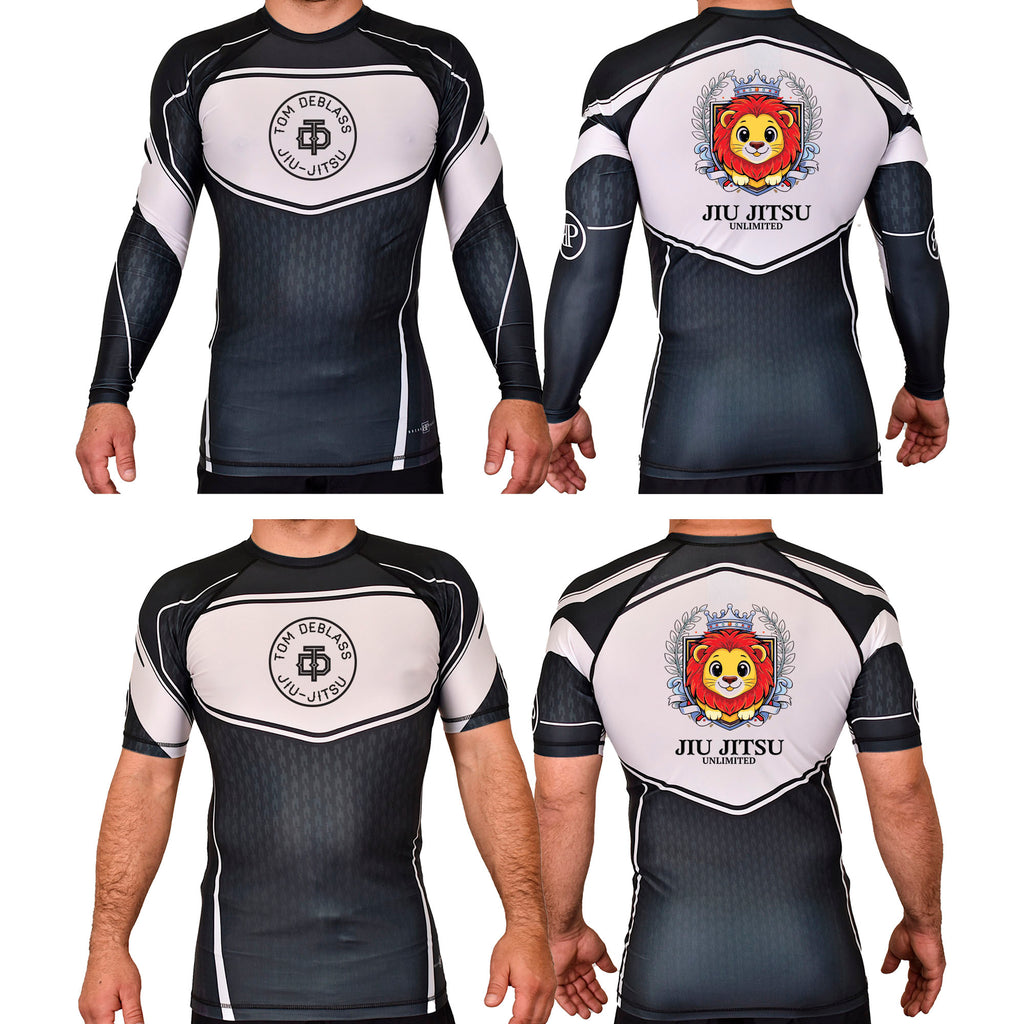 Jiu Jitsu Unlimited Academy Rash Guards Black/White #8129 J