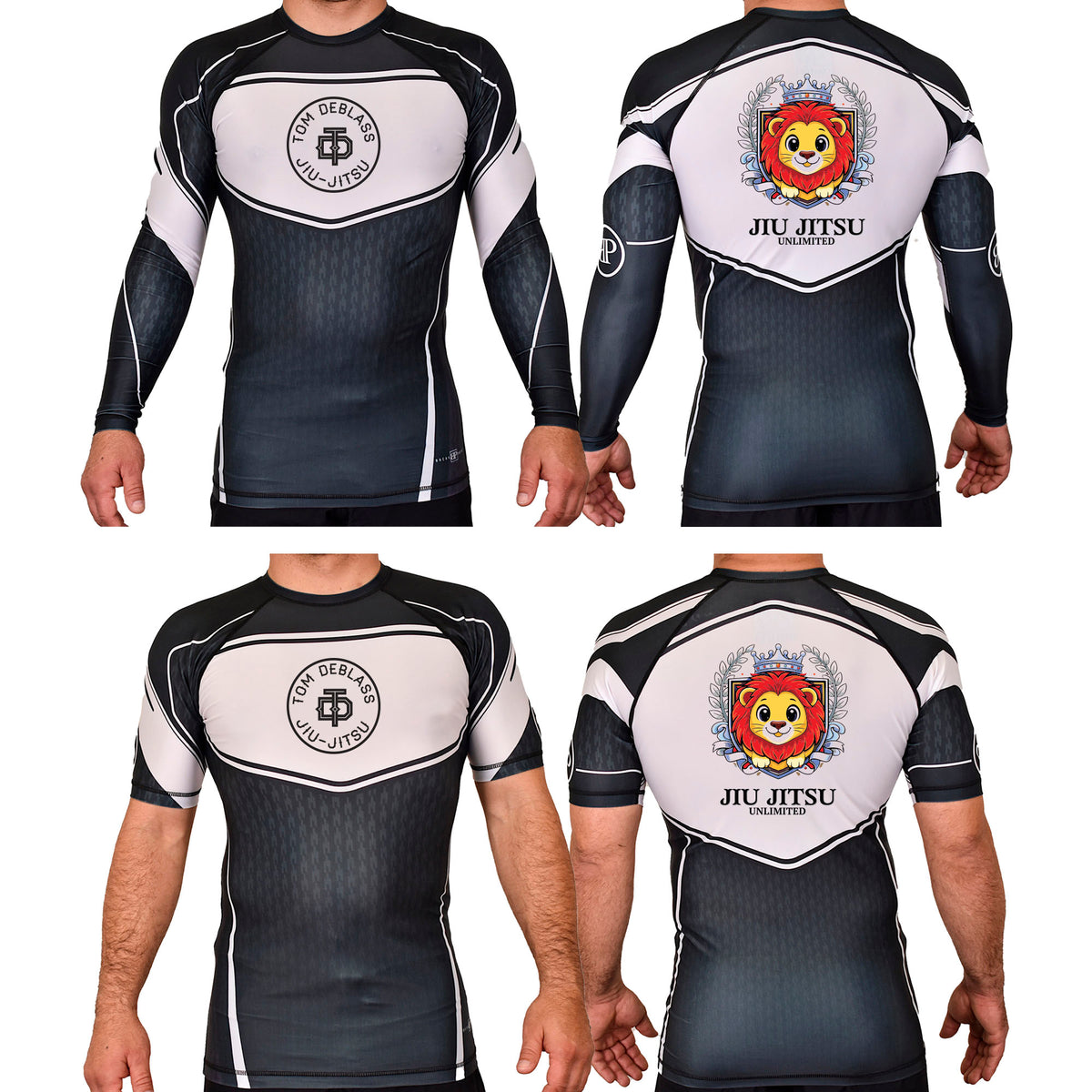 Jiu Jitsu Unlimited Academy Rash Guards Black/White #8129 J