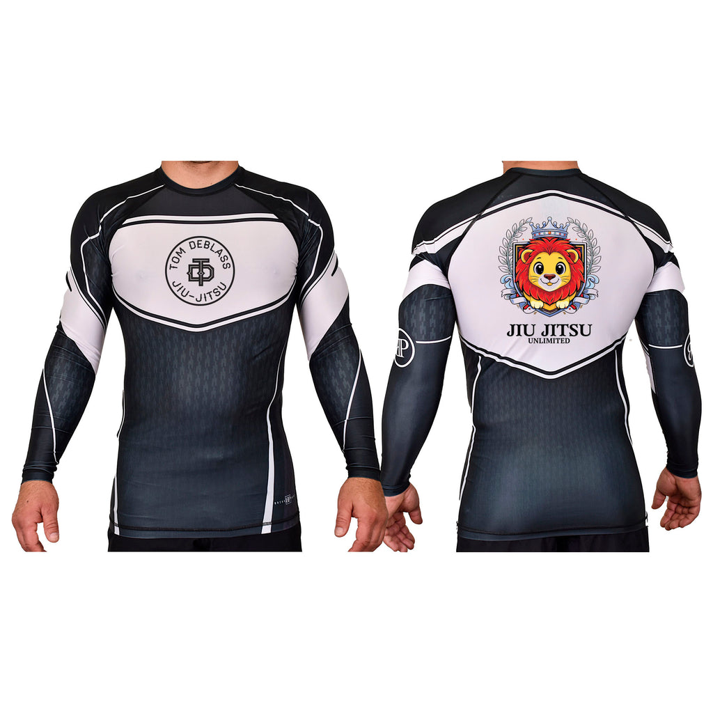Jiu Jitsu Unlimited Academy Rash Guards Black/White #8129 J