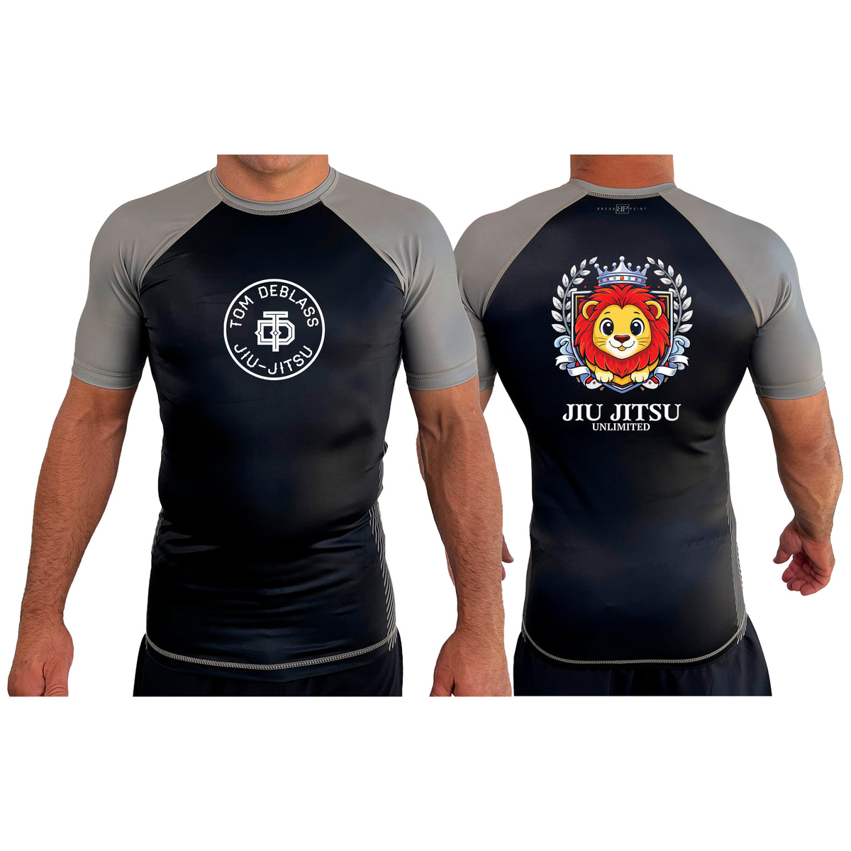 Jiu Jitsu Unlimited All Black Ranked Short Sleeve Rash Guards #8129 J