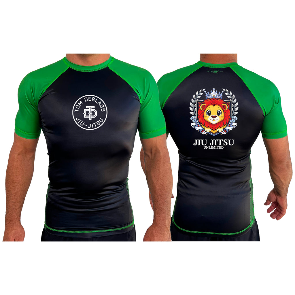 Jiu Jitsu Unlimited All Black Ranked Short Sleeve Rash Guards #8129 J